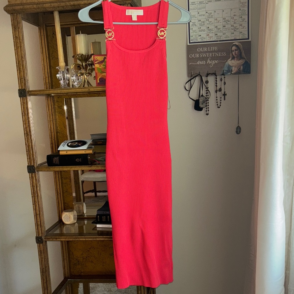 Michael Kors Vibrant Pink Midi Dress